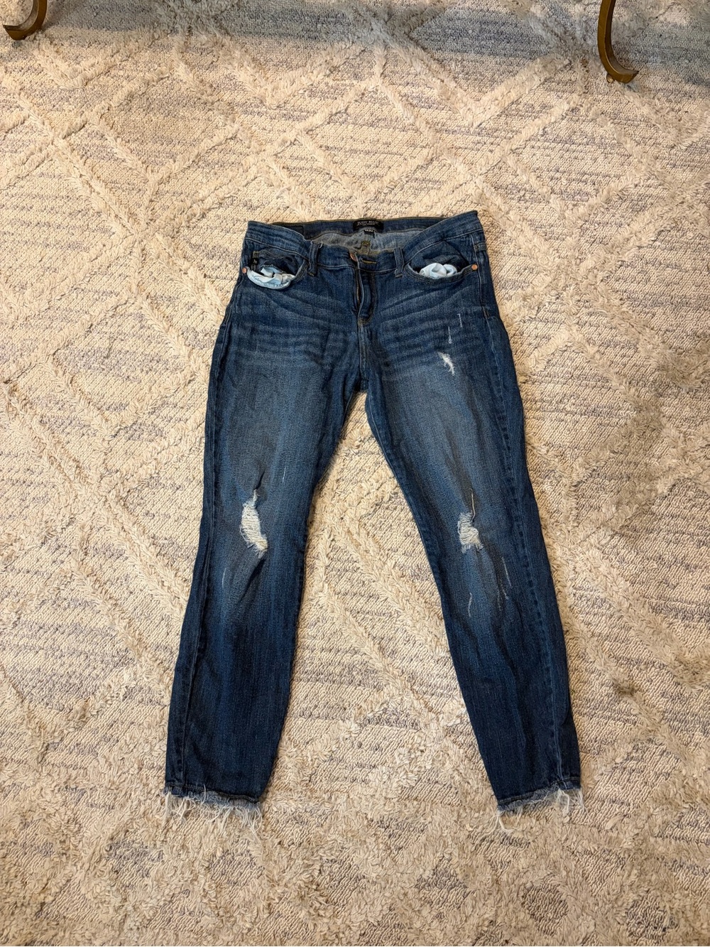 Judy Blue Dark Wash Distressed Boyfriend Jeans